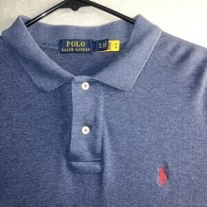 Polo Ralph Lauren Mens XL Navy Blue Short Sleeve Polo Shirt Red Pony Logo